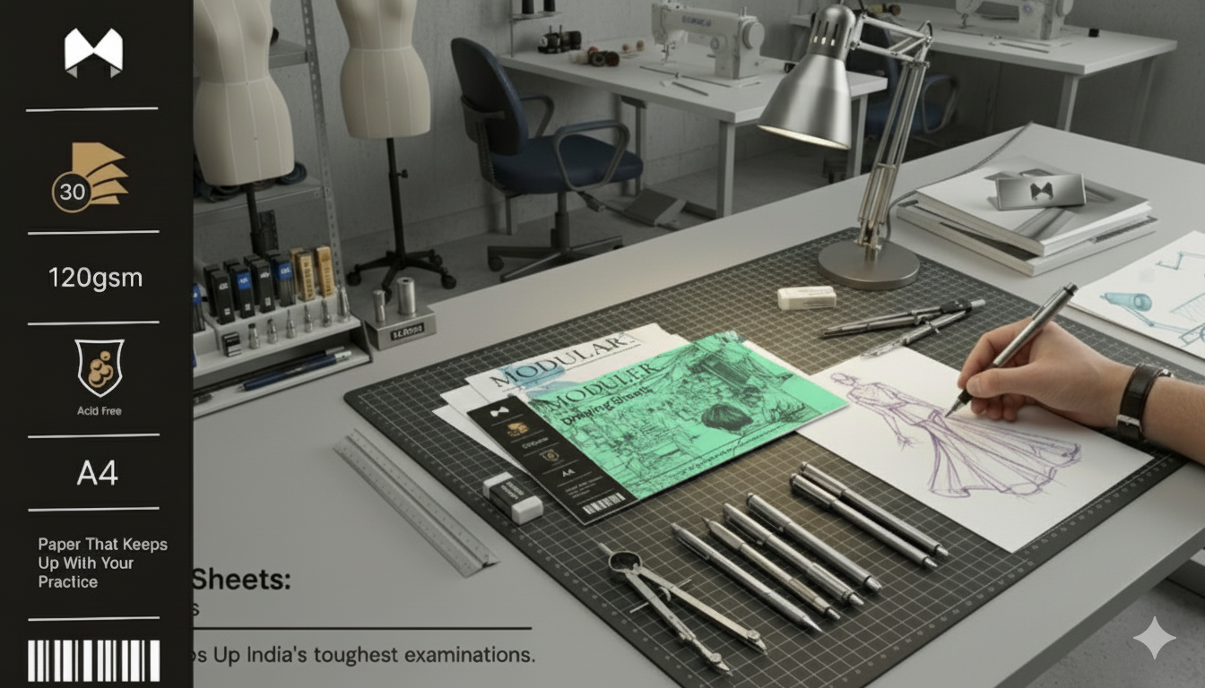 Premium Artist Drawing sheets– A4 120 GSM Acid-Free Paper (30 Sheets) for Sketching & Design Practice