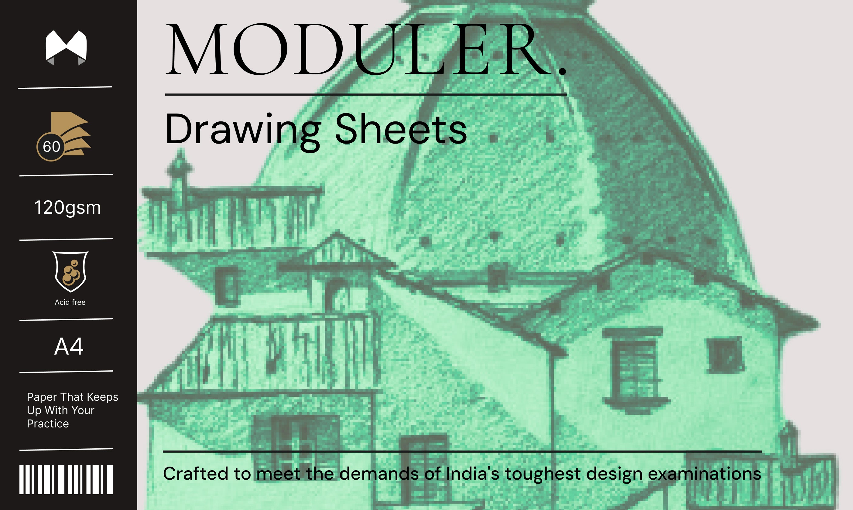 MODULER. Architectural Drawing Sheets 120 GSM A4 Acid Free — Architecture Entrance Preparation for UCEED NID NATA